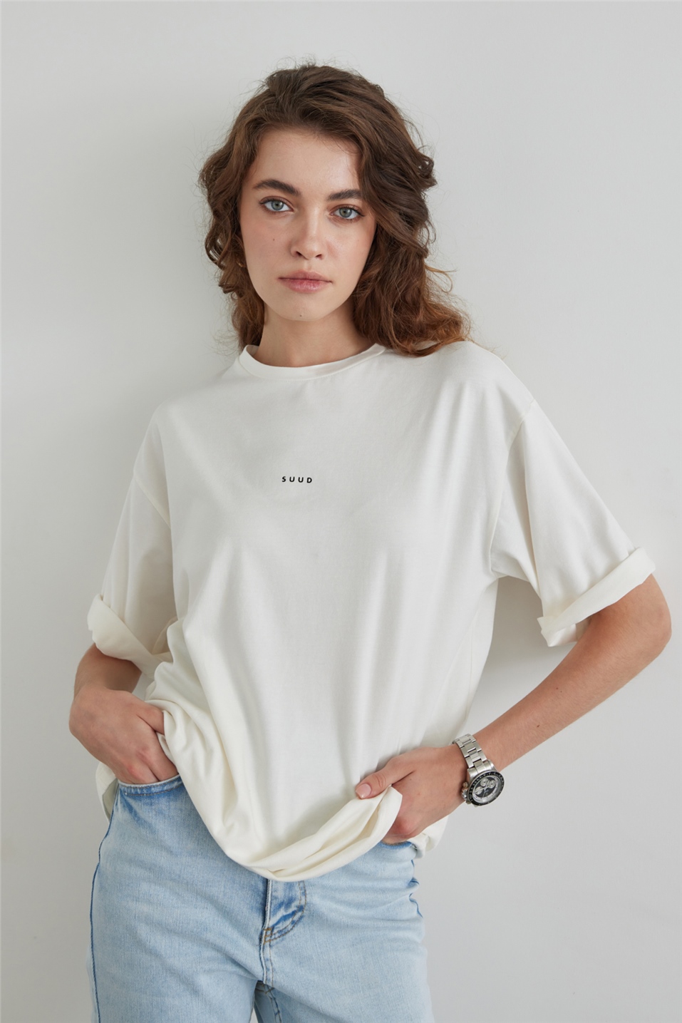 Ecru Suud Printed Short Sleeve T-Shirt