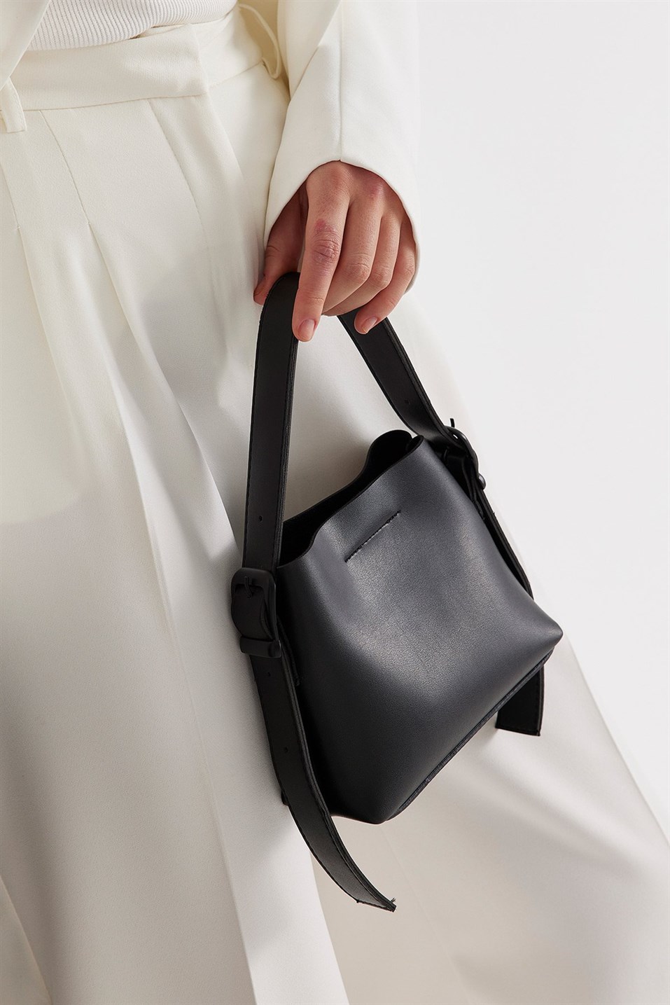 Black Functional Buckle Mini Bag