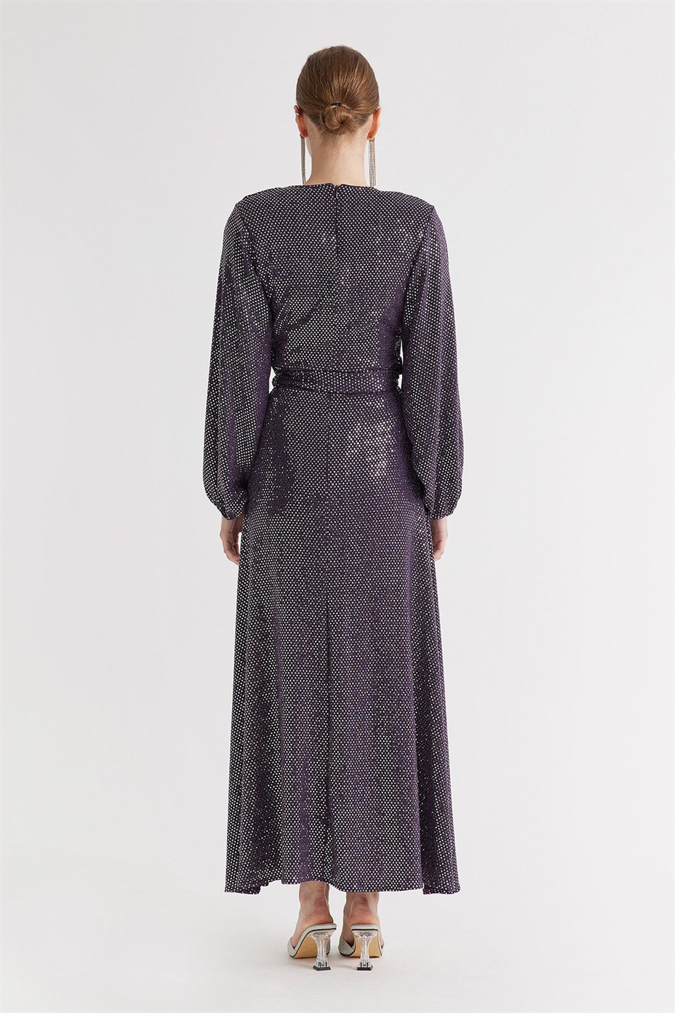 Purple Metallic Sequin Dress