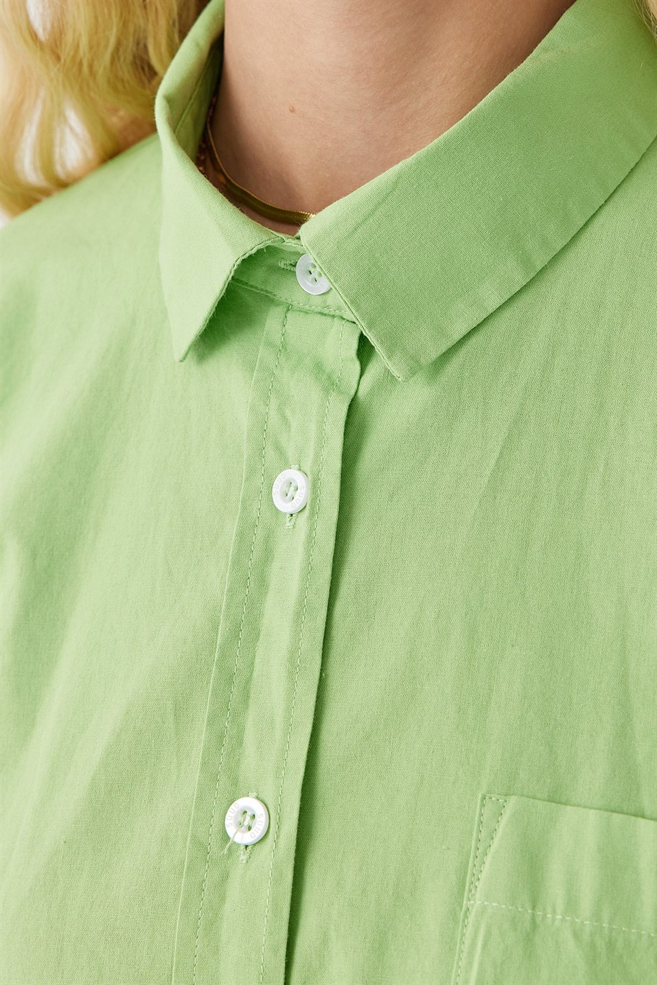Yeşil Natürel Oversize Gömlek