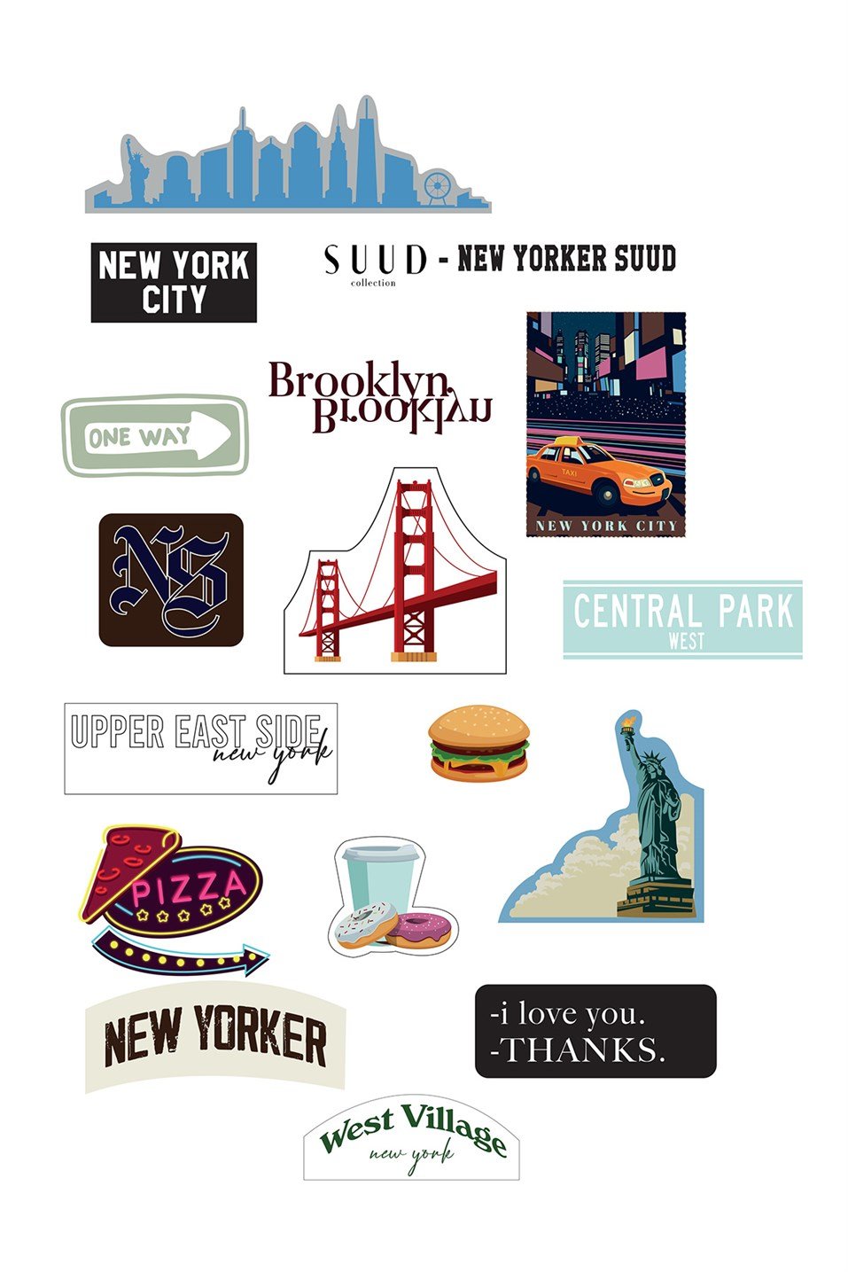 Renkli NY Sticker