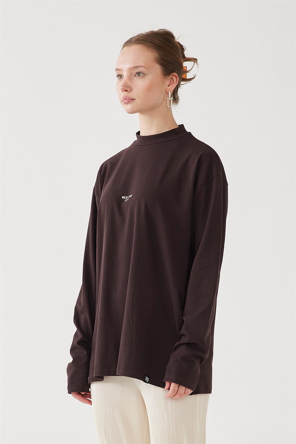 Nyc Dark Brown Cotton Sweatshirt