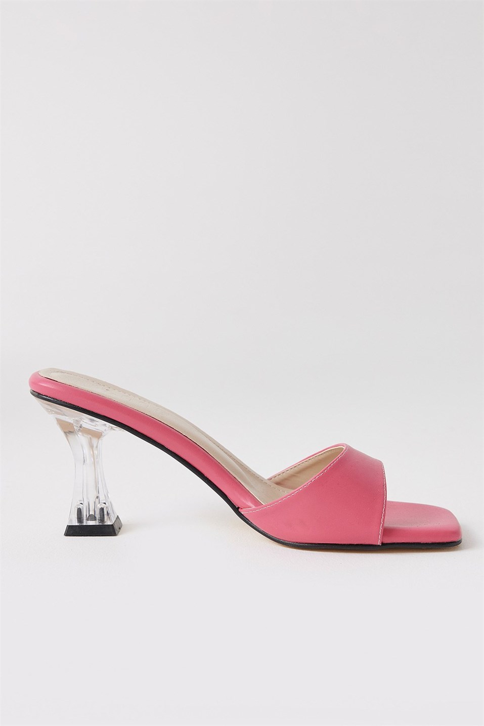 Pink Oval Banded Heels Sandals