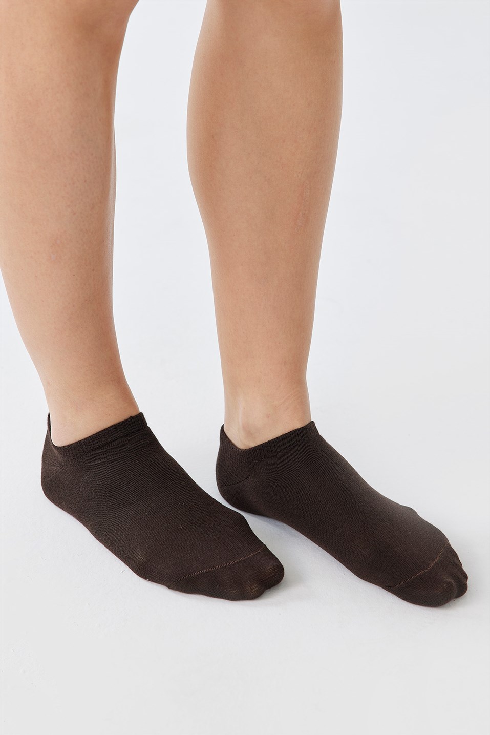 Dark Brown Cotton Booties Socks