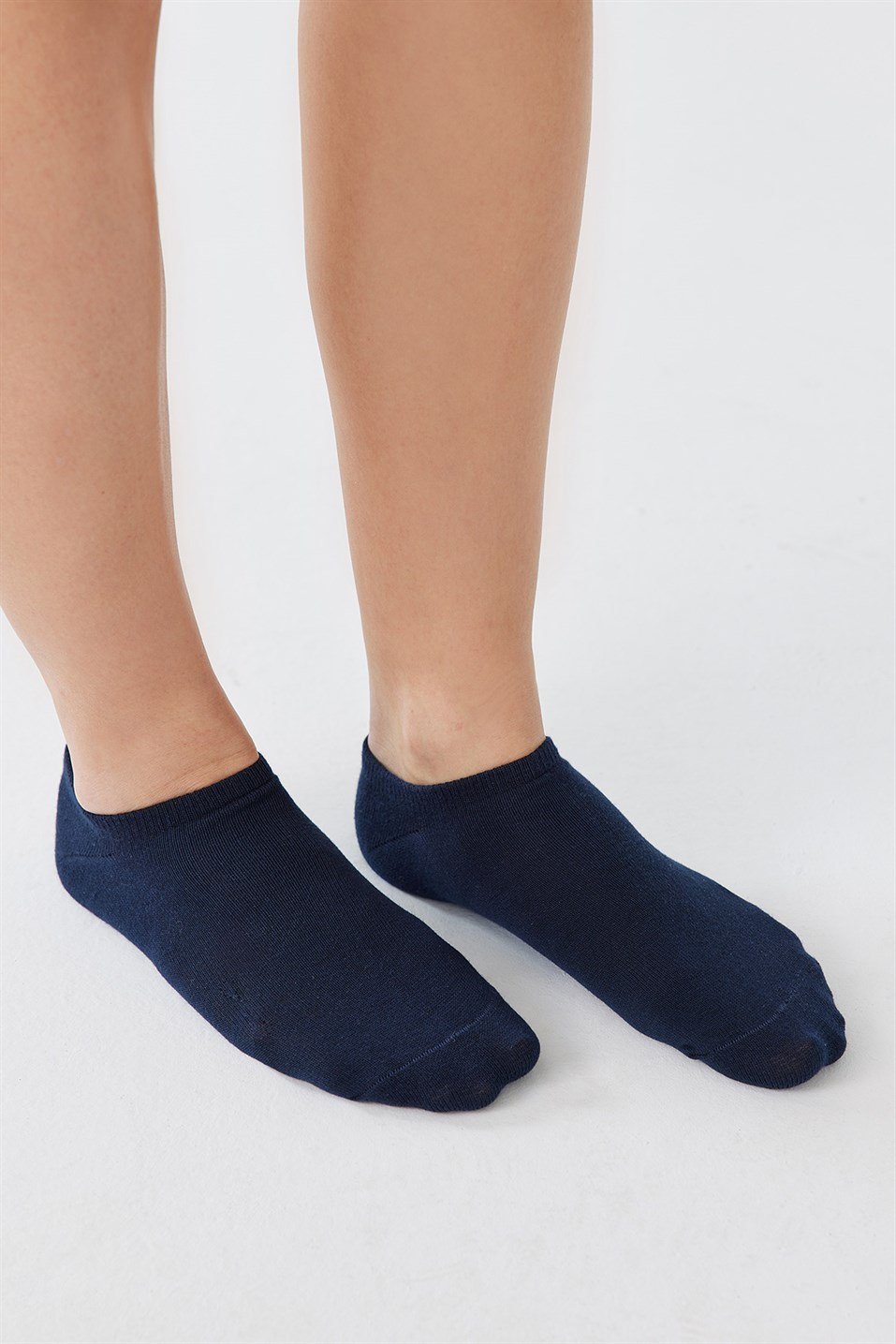 Navy Cotton Booties Socks