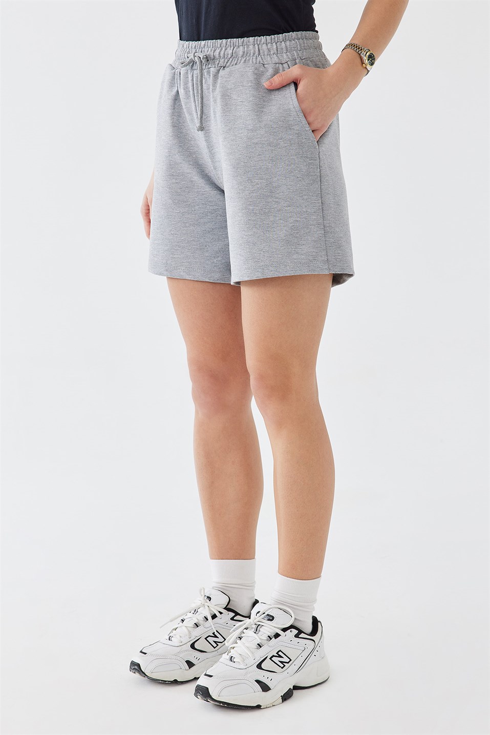 Grey Cotton Shorts