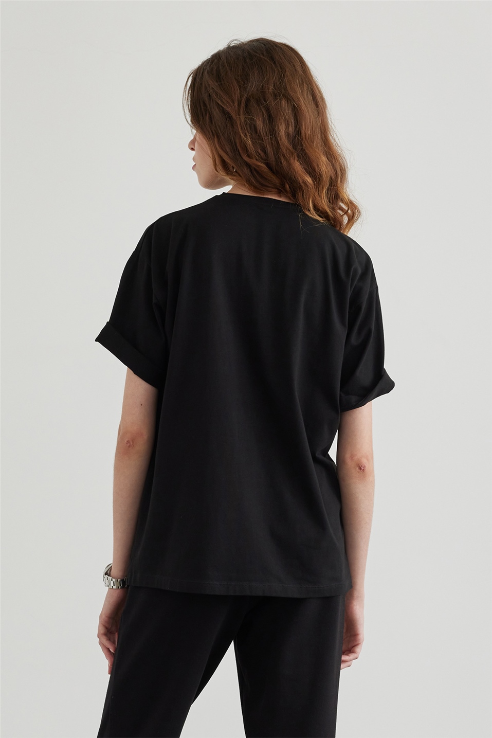 Black Saud Printed Short Sleeve T -Shirt