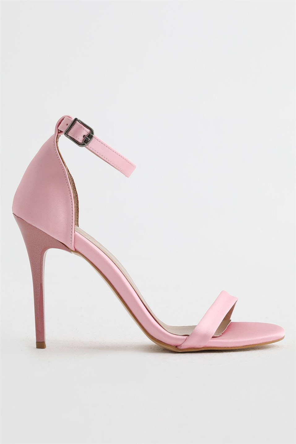 Pink Single Banded Heels Sandals