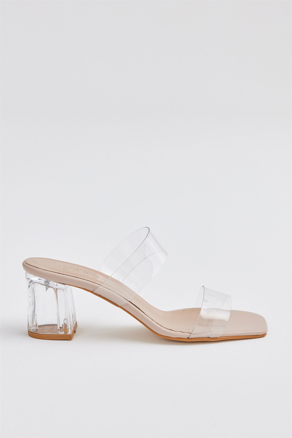 Transparent Banded Heeled Sandals