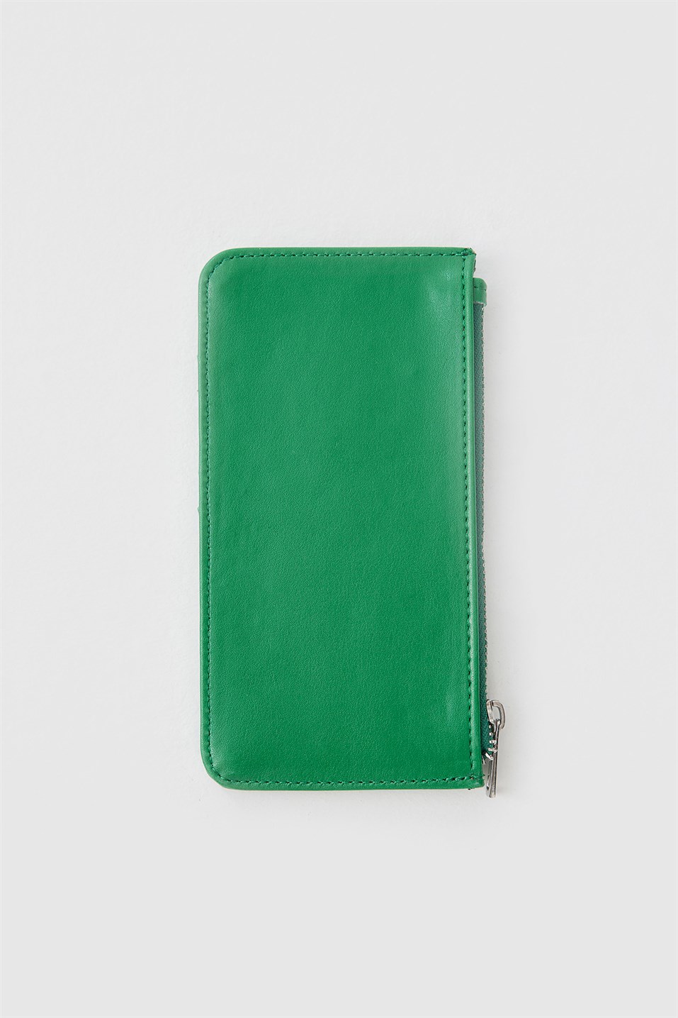 Green Zipper Detailed Card Holder