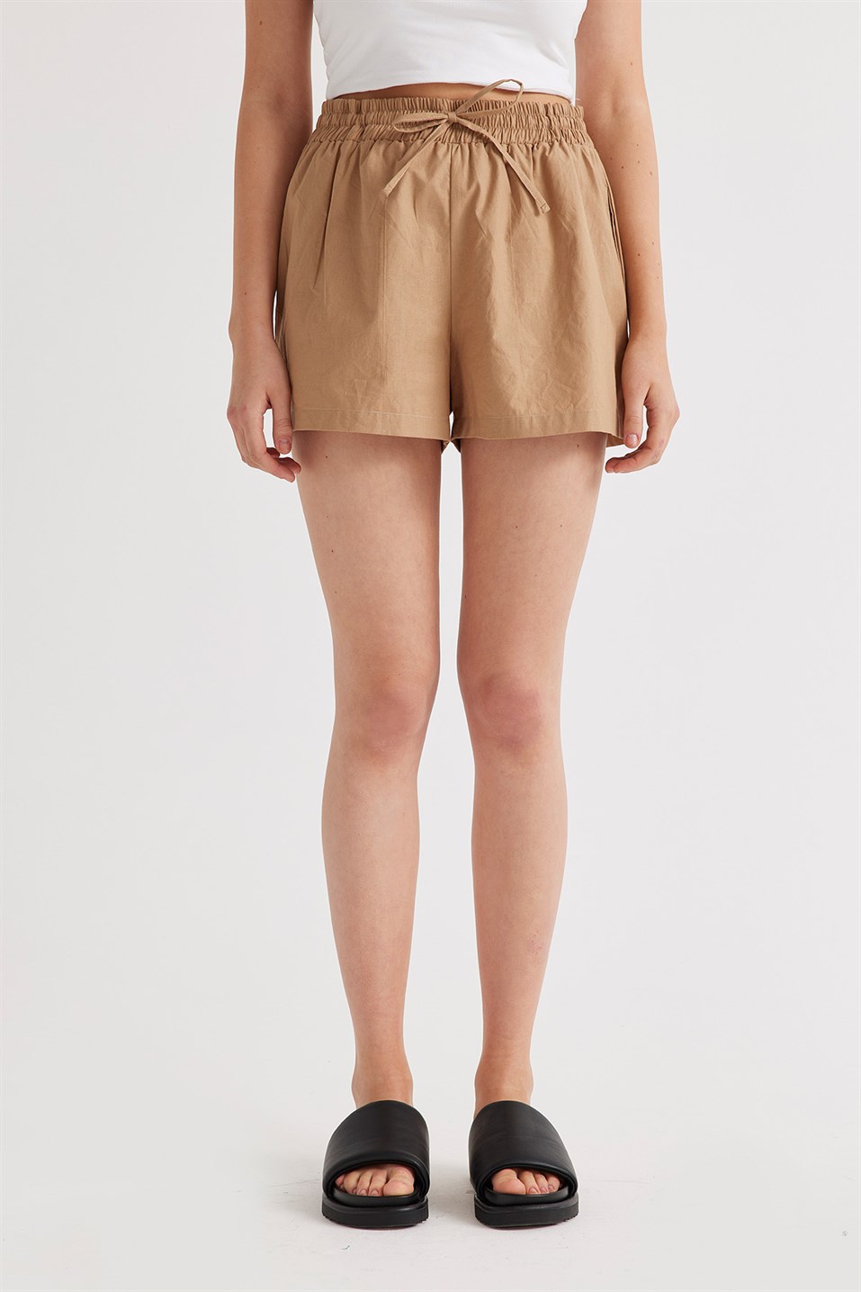 Light Brown Washed Shorts